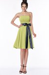 ColsBM Amiya Linden Green Glamorous A-line Sleeveless Zip up Chiffon Knee Length Bridesmaid Dresses