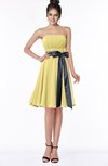ColsBM Amiya Misted Yellow Glamorous A-line Sleeveless Zip up Chiffon Knee Length Bridesmaid Dresses