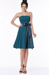 ColsBM Amiya Moroccan Blue Glamorous A-line Sleeveless Zip up Chiffon Knee Length Bridesmaid Dresses