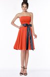 ColsBM Amiya Persimmon Glamorous A-line Sleeveless Zip up Chiffon Knee Length Bridesmaid Dresses
