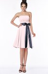 ColsBM Amiya Petal Pink Glamorous A-line Sleeveless Zip up Chiffon Knee Length Bridesmaid Dresses