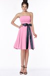ColsBM Amiya Pink Glamorous A-line Sleeveless Zip up Chiffon Knee Length Bridesmaid Dresses