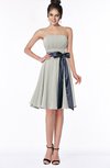 ColsBM Amiya Platinum Glamorous A-line Sleeveless Zip up Chiffon Knee Length Bridesmaid Dresses