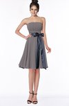 ColsBM Amiya Ridge Grey Glamorous A-line Sleeveless Zip up Chiffon Knee Length Bridesmaid Dresses