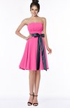 ColsBM Amiya Rose Pink Glamorous A-line Sleeveless Zip up Chiffon Knee Length Bridesmaid Dresses