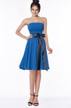 ColsBM Amiya Royal Blue Glamorous A-line Sleeveless Zip up Chiffon Knee Length Bridesmaid Dresses