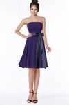 ColsBM Amiya Royal Purple Glamorous A-line Sleeveless Zip up Chiffon Knee Length Bridesmaid Dresses