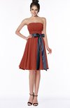 ColsBM Amiya Rust Glamorous A-line Sleeveless Zip up Chiffon Knee Length Bridesmaid Dresses