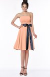 ColsBM Amiya Salmon Glamorous A-line Sleeveless Zip up Chiffon Knee Length Bridesmaid Dresses