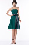 ColsBM Amiya Shaded Spruce Glamorous A-line Sleeveless Zip up Chiffon Knee Length Bridesmaid Dresses