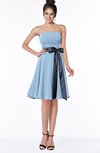 ColsBM Amiya Sky Blue Glamorous A-line Sleeveless Zip up Chiffon Knee Length Bridesmaid Dresses