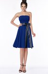 ColsBM Amiya Sodalite Blue Glamorous A-line Sleeveless Zip up Chiffon Knee Length Bridesmaid Dresses