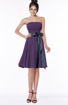 ColsBM Amiya Violet Glamorous A-line Sleeveless Zip up Chiffon Knee Length Bridesmaid Dresses