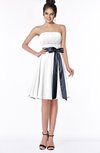 ColsBM Amiya White Glamorous A-line Sleeveless Zip up Chiffon Knee Length Bridesmaid Dresses