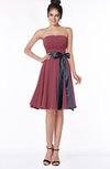 ColsBM Amiya Wine Glamorous A-line Sleeveless Zip up Chiffon Knee Length Bridesmaid Dresses