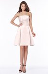 ColsBM Karen Blush Glamorous A-line Strapless Sleeveless Half Backless Satin Bridesmaid Dresses