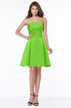 ColsBM Karen Classic Green Glamorous A-line Strapless Sleeveless Half Backless Satin Bridesmaid Dresses