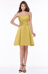ColsBM Karen Misted Yellow Glamorous A-line Strapless Sleeveless Half Backless Satin Bridesmaid Dresses