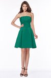 ColsBM Karen Pepper Green Glamorous A-line Strapless Sleeveless Half Backless Satin Bridesmaid Dresses
