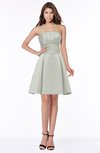 ColsBM Karen Platinum Glamorous A-line Strapless Sleeveless Half Backless Satin Bridesmaid Dresses