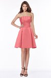 ColsBM Karen Shell Pink Glamorous A-line Strapless Sleeveless Half Backless Satin Bridesmaid Dresses
