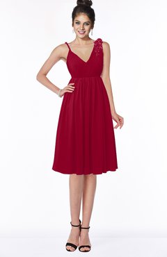 ColsBM Jaylin Scooter Mature V-neck Sleeveless Zip up Knee Length Appliques Bridesmaid Dresses