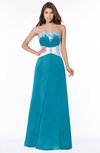 ColsBM Alivia Teal Glamorous A-line Bateau Sleeveless Half Backless Flower Bridesmaid Dresses