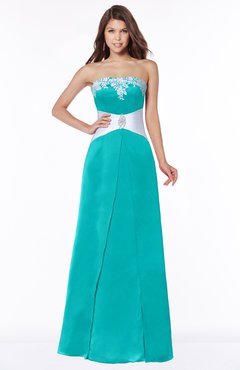 ColsBM Alivia Viridian Green Glamorous A-line Bateau Sleeveless Half Backless Flower Bridesmaid Dresses
