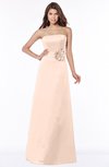 ColsBM Lyric Almost Apricot Modest A-line Strapless Sleeveless Half Backless Satin Bridesmaid Dresses
