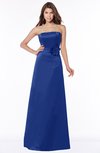 ColsBM Lyric Electric Blue Modest A-line Strapless Sleeveless Half Backless Satin Bridesmaid Dresses