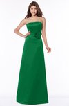 ColsBM Lyric Green Modest A-line Strapless Sleeveless Half Backless Satin Bridesmaid Dresses