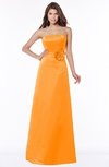 ColsBM Lyric Orange Modest A-line Strapless Sleeveless Half Backless Satin Bridesmaid Dresses