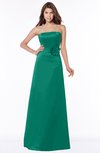 ColsBM Lyric Pepper Green Modest A-line Strapless Sleeveless Half Backless Satin Bridesmaid Dresses