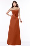 ColsBM Lyric Rust Modest A-line Strapless Sleeveless Half Backless Satin Bridesmaid Dresses