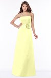 ColsBM Lyric Wax Yellow Modest A-line Strapless Sleeveless Half Backless Satin Bridesmaid Dresses