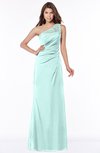 ColsBM Kathleen Blue Glass Mature A-line One Shoulder Half Backless Floor Length Lace Bridesmaid Dresses