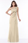 ColsBM Kathleen Champagne Mature A-line One Shoulder Half Backless Floor Length Lace Bridesmaid Dresses