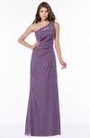 ColsBM Kathleen Chinese Violet Mature A-line One Shoulder Half Backless Floor Length Lace Bridesmaid Dresses