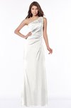 ColsBM Kathleen Cloud White Mature A-line One Shoulder Half Backless Floor Length Lace Bridesmaid Dresses