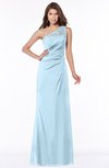 ColsBM Kathleen Ice Blue Mature A-line One Shoulder Half Backless Floor Length Lace Bridesmaid Dresses