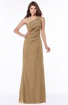 ColsBM Kathleen Indian Tan Mature A-line One Shoulder Half Backless Floor Length Lace Bridesmaid Dresses