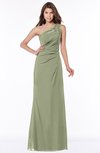 ColsBM Kathleen Moss Green Mature A-line One Shoulder Half Backless Floor Length Lace Bridesmaid Dresses