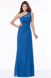 ColsBM Kathleen Royal Blue Mature A-line One Shoulder Half Backless Floor Length Lace Bridesmaid Dresses