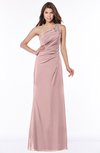 ColsBM Kathleen Silver Pink Mature A-line One Shoulder Half Backless Floor Length Lace Bridesmaid Dresses