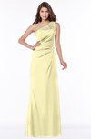 ColsBM Kathleen Soft Yellow Mature A-line One Shoulder Half Backless Floor Length Lace Bridesmaid Dresses
