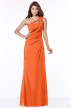 ColsBM Kathleen Tangerine Mature A-line One Shoulder Half Backless Floor Length Lace Bridesmaid Dresses