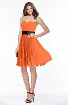ColsBM Lizbeth Tangerine Gorgeous A-line Sleeveless Chiffon Ruching Bridesmaid Dresses