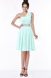 ColsBM Mabel Blue Glass Gorgeous A-line One Shoulder Sleeveless Half Backless Chiffon Bridesmaid Dresses