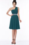 ColsBM Mabel Blue Green Gorgeous A-line One Shoulder Sleeveless Half Backless Chiffon Bridesmaid Dresses