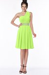 ColsBM Mabel Bright Green Gorgeous A-line One Shoulder Sleeveless Half Backless Chiffon Bridesmaid Dresses